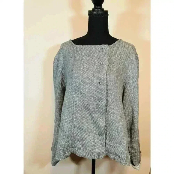 FLAX Classic Compellingn Cardigan Size Large - Picture 1 of 6